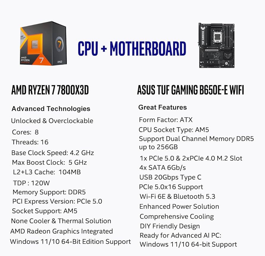 AMD Ryzen 7 7800X3D とDDR5 32GB Amazon.com: AMD Ryzen 7 7800X3D 8-Core, 16-Thread Desktop